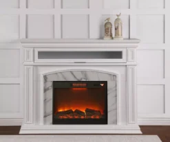 62" Grand White Faux Marble Electric Fireplace 4 62" Grand White Faux Marble Electric Fireplace -Home Furniture Store 810570728 3