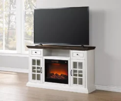 60" White 2-Tone Electric Fireplace Console -Home Furniture Store 810570730 3