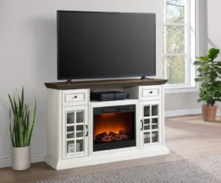 60" White 2-Tone Electric Fireplace Console -Home Furniture Store 810570730 41