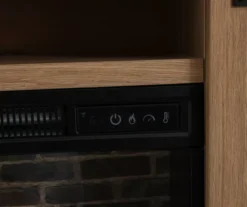 60" Light Brown Oak Barn Door Melamine Electric Fireplace -Home Furniture Store 810571322 4