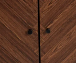 Walnut Chevron 2-Door Storage Cabinet -Home Furniture Store 810584249 3