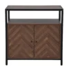 Walnut Chevron 2-Door Storage Cabinet -Home Furniture Store 810584249 A0