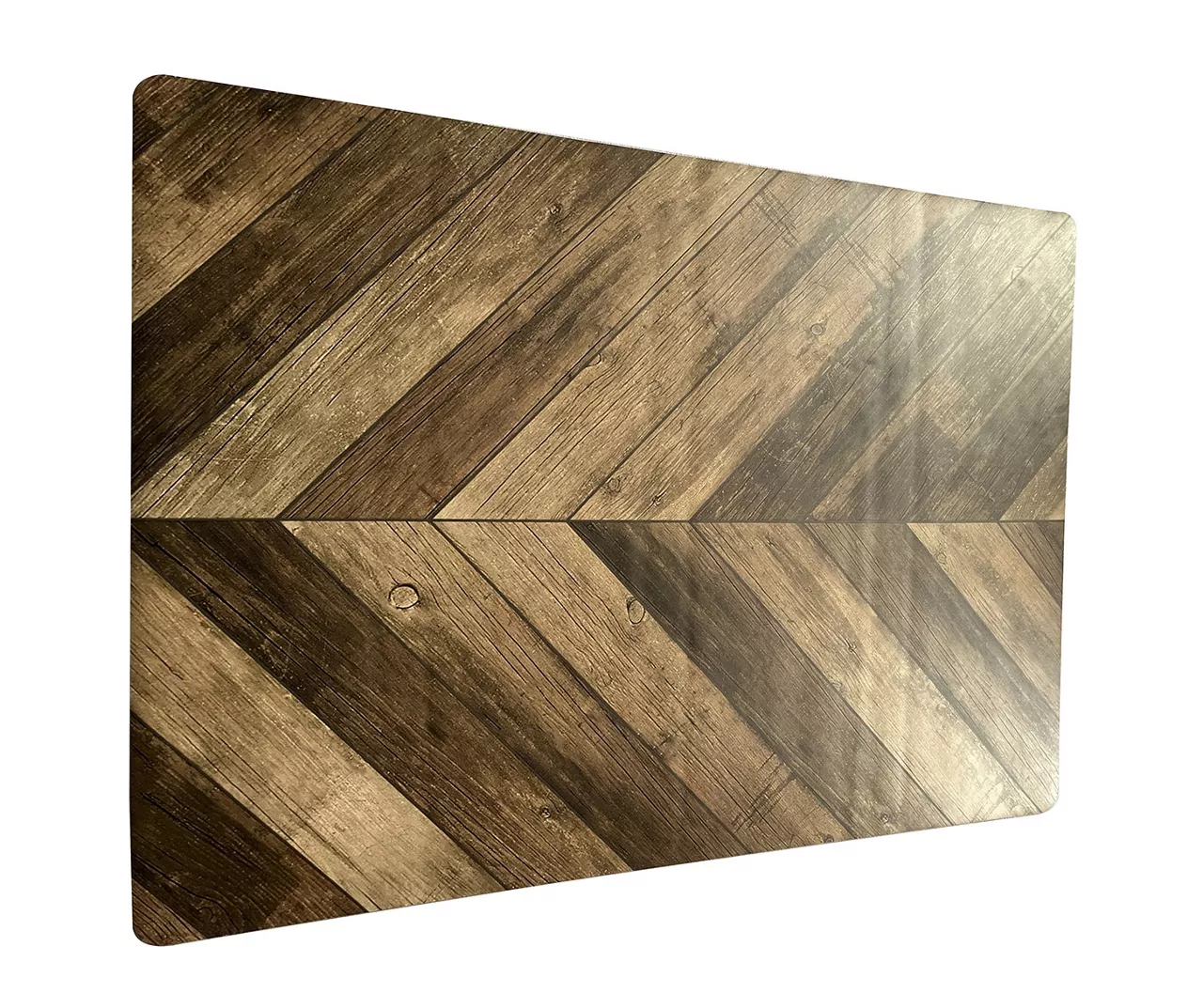 Brown Chevron Wood Print PVC Desk Mat, (34" x 47") Brown Chevron Wood Print PVC Desk Mat, (34" X 47") -Home Furniture Store 810586420 3