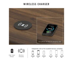 Camila Gray Writing Desk With Wireless Charging -Home Furniture Store 810589026 2