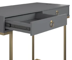 Camila Gray Writing Desk With Wireless Charging -Home Furniture Store 810589026 3