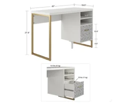 Scarlett White Pedestal Desk -Home Furniture Store 810589027 1