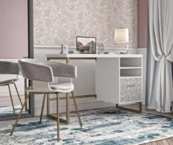 Scarlett White Pedestal Desk -Home Furniture Store 810589027 6