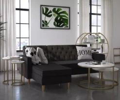 Amelia Faux Marble 4-Shelf Bookcase -Home Furniture Store 810589033 1