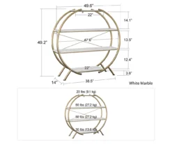 Amelia Faux Marble 4-Shelf Bookcase -Home Furniture Store 810589033 2