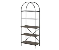 Vivinne Gray 5-Shelf Bookcase -Home Furniture Store 810589034 3