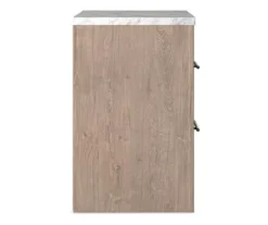 Senniberg Oak & Faux Calcutta 2-Drawer Nightstand -Home Furniture Store 810589298 6