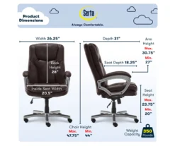 Benton Brown Big & Tall Faux Leather Executive Office Chair -Home Furniture Store 810590314 7