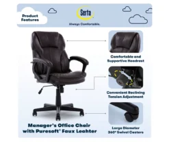 Mitchell Roasted Chestnut Vegan Leather Office Chair -Home Furniture Store 810590318 7