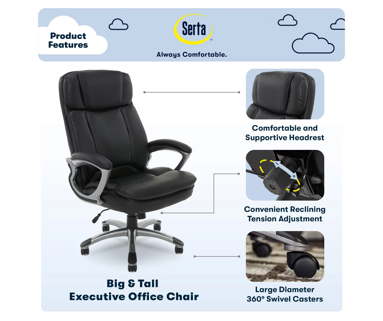 Serta Fairbanks Big & Tall Office Chair Serta Fairbanks Big & Tall Office Chair -Home Furniture Store 810590319 7