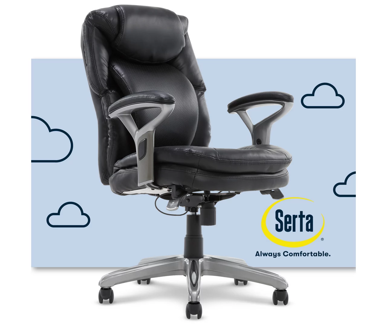 Anniston Black Bonded Leather Office Chair Anniston Black Bonded Leather Office Chair -Home Furniture Store 810590373 1