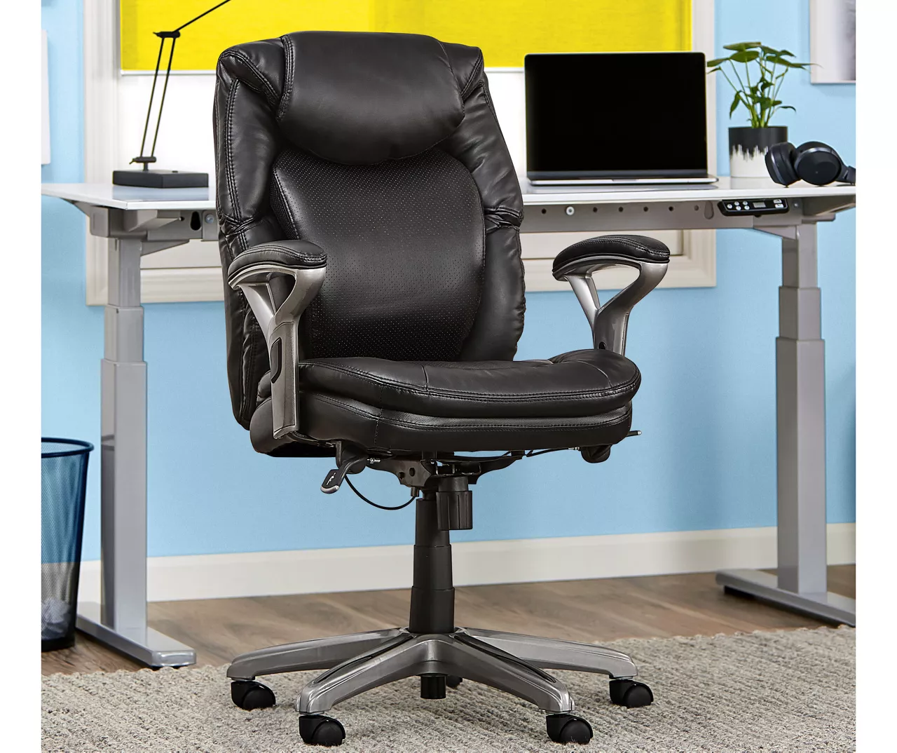 Anniston Black Bonded Leather Office Chair Anniston Black Bonded Leather Office Chair -Home Furniture Store 810590373 2
