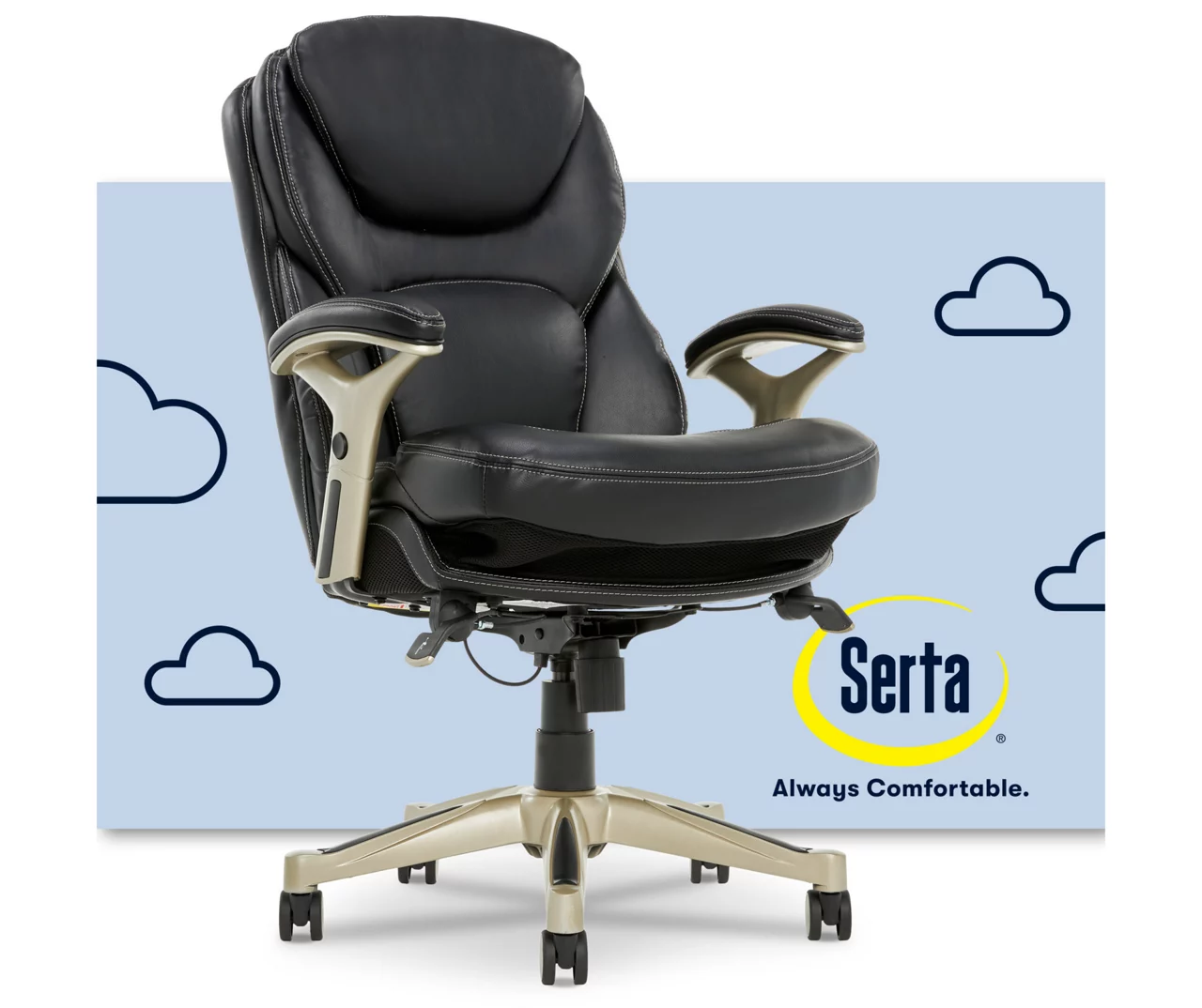 Claremont Black Bonded Leather Office Chair Claremont Black Bonded Leather Office Chair -Home Furniture Store 810590374 1