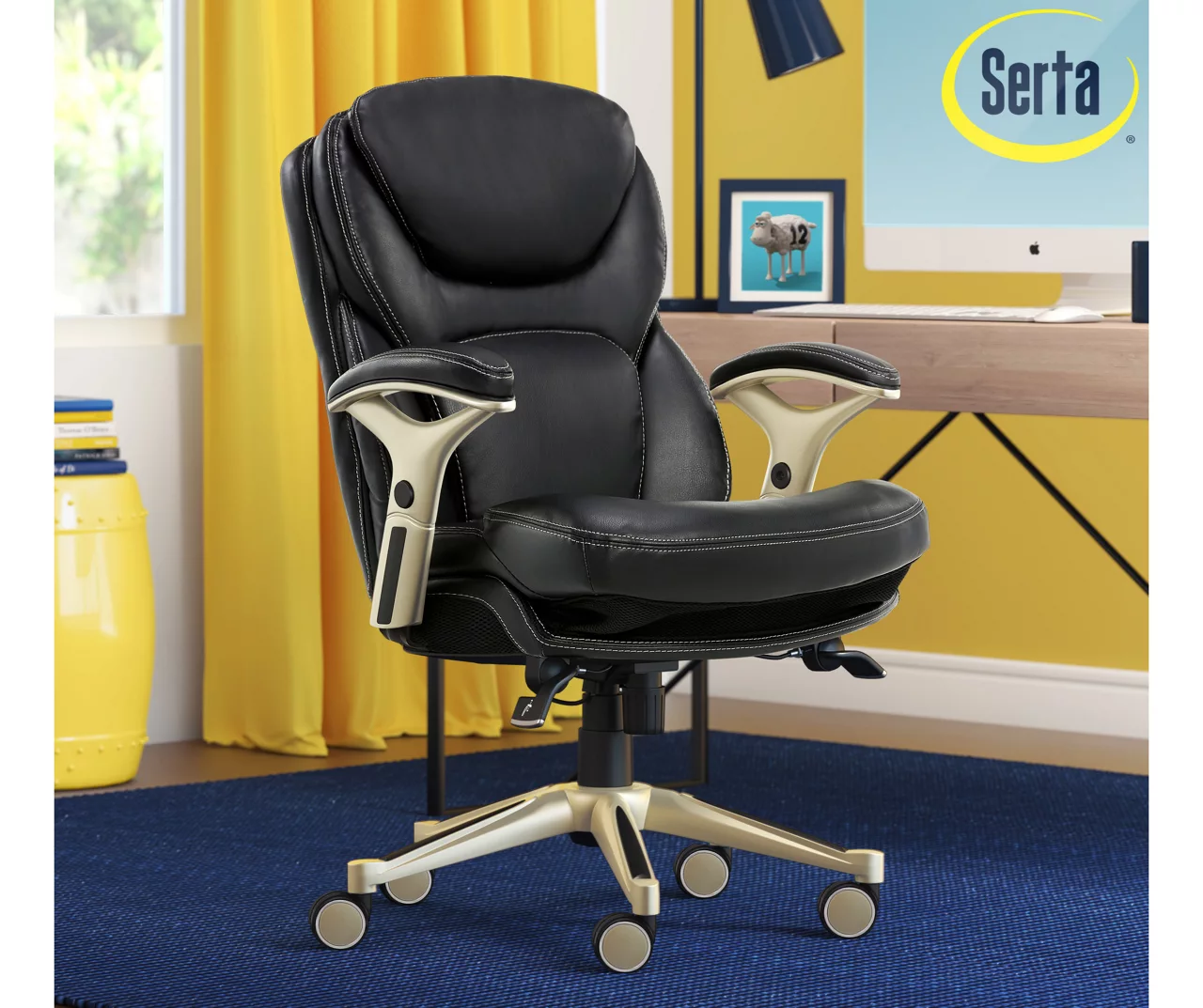 Claremont Black Bonded Leather Office Chair Claremont Black Bonded Leather Office Chair -Home Furniture Store 810590374 2