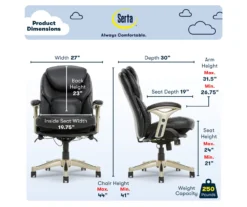 Claremont Black Bonded Leather Office Chair 6 Claremont Black Bonded Leather Office Chair -Home Furniture Store 810590374 6