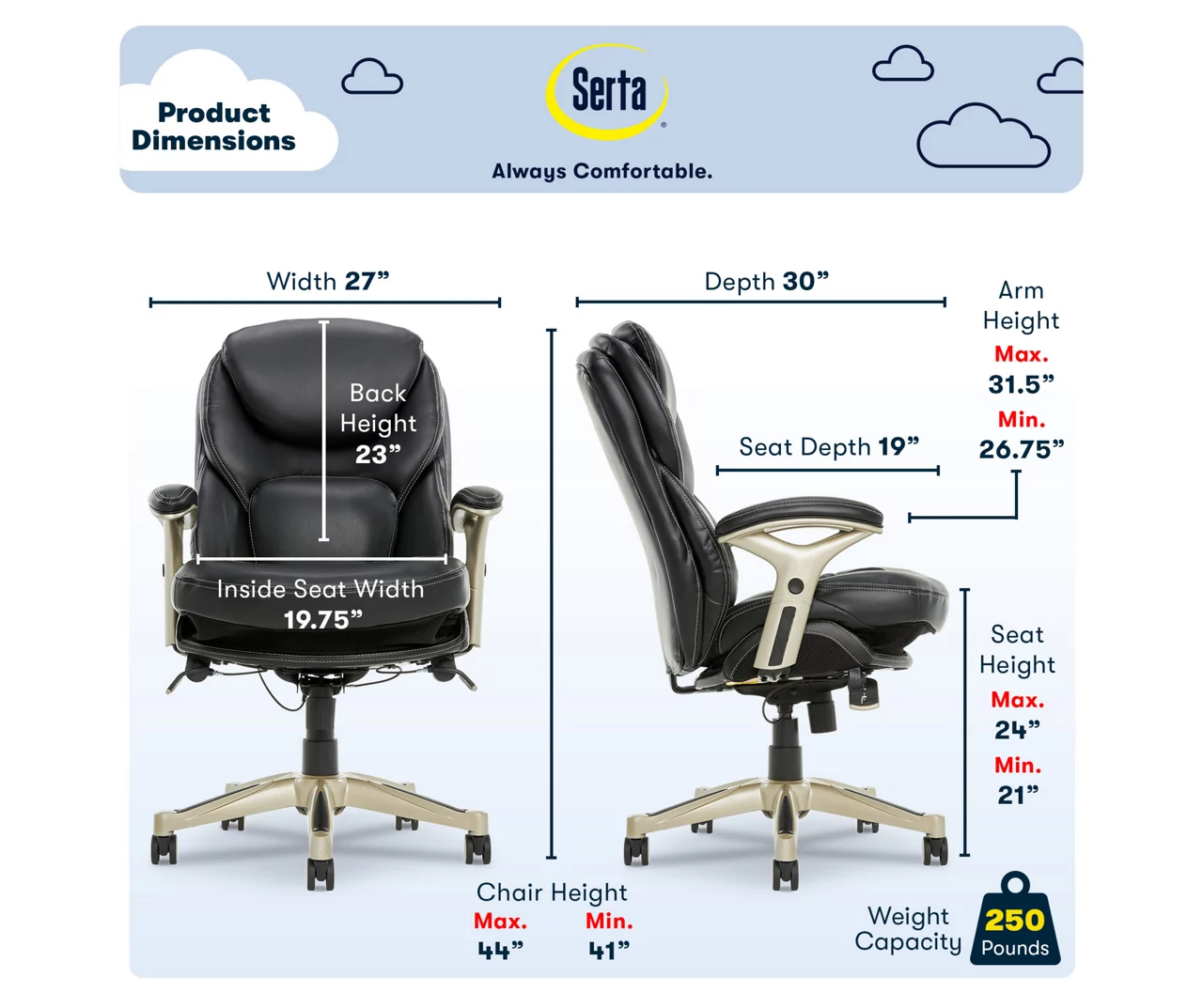 Claremont Black Bonded Leather Office Chair Claremont Black Bonded Leather Office Chair -Home Furniture Store 810590374 6