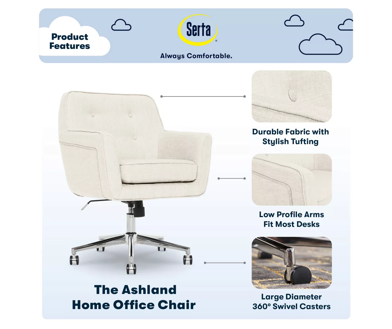 Serta Ashland Fabric Office Chair Serta Ashland Fabric Office Chair -Home Furniture Store 810590380 7