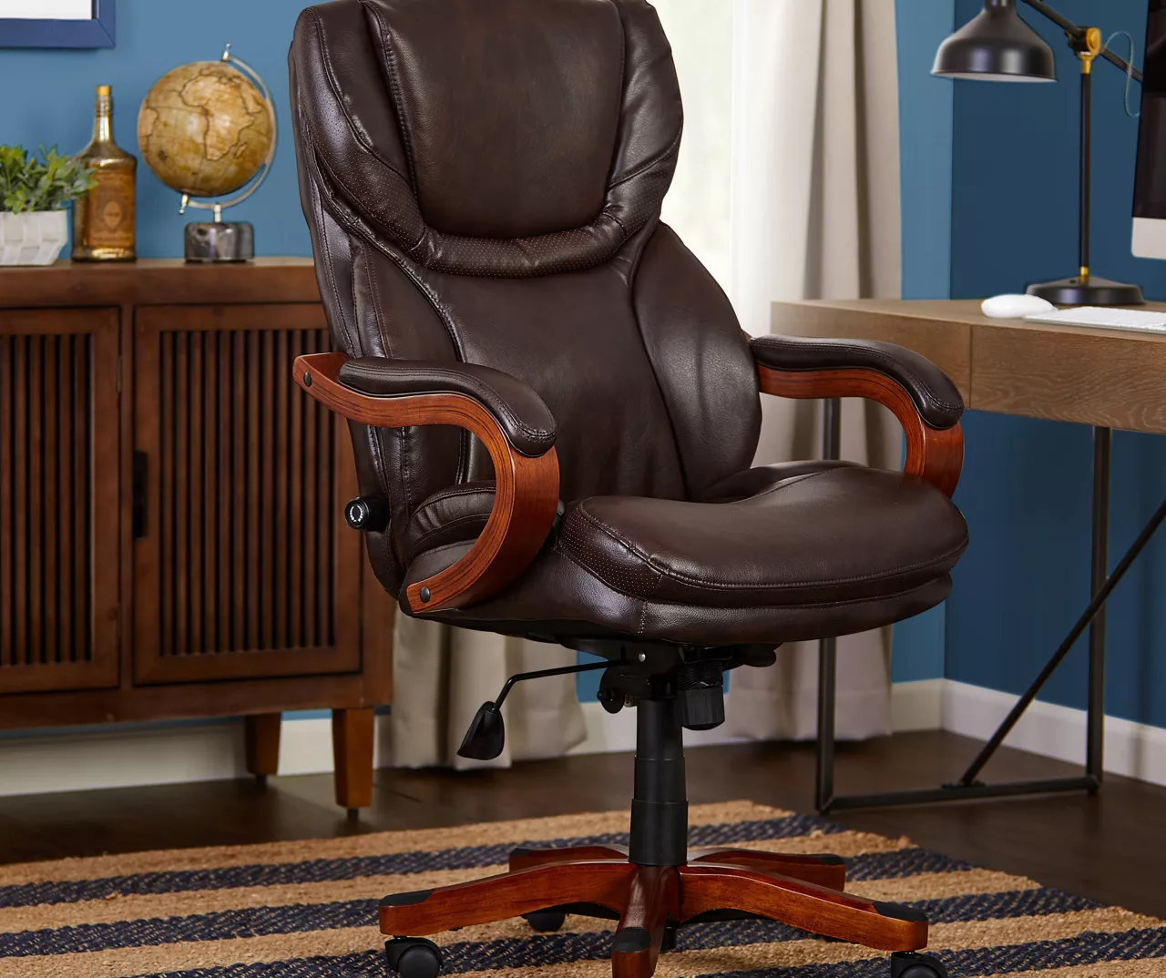 Conway Dark Brown Big & Tall Bonded Leather Office Chair Conway Dark Brown Big & Tall Bonded Leather Office Chair -Home Furniture Store 810590381 2