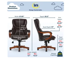 Conway Dark Brown Big & Tall Bonded Leather Office Chair 6 Conway Dark Brown Big & Tall Bonded Leather Office Chair -Home Furniture Store 810590381 6