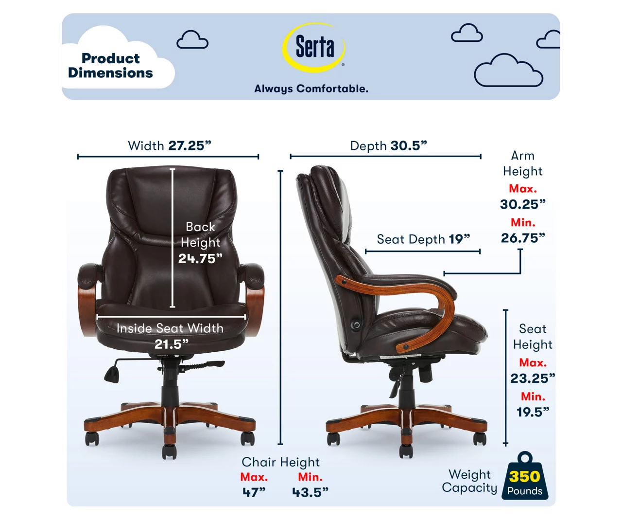 Conway Dark Brown Big & Tall Bonded Leather Office Chair Conway Dark Brown Big & Tall Bonded Leather Office Chair -Home Furniture Store 810590381 6