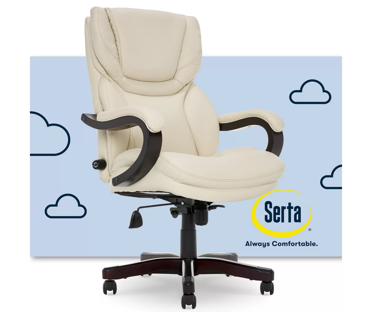 Conway Ivory Big & Tall Bonded Leather Office Chair Conway Ivory Big & Tall Bonded Leather Office Chair -Home Furniture Store 810590382 1