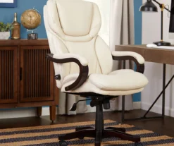 Conway Ivory Big & Tall Bonded Leather Office Chair 5 Conway Ivory Big & Tall Bonded Leather Office Chair -Home Furniture Store 810590382 2