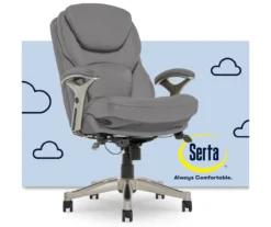 Claremont Gray Bonded Leather Office Chair 14 Claremont Gray Bonded Leather Office Chair -Home Furniture Store 810590392 1