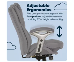 Claremont Gray Bonded Leather Office Chair 11 Claremont Gray Bonded Leather Office Chair -Home Furniture Store 810590392 11