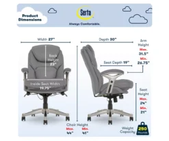 Claremont Gray Bonded Leather Office Chair 6 Claremont Gray Bonded Leather Office Chair -Home Furniture Store 810590392 6