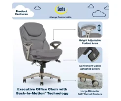 Claremont Gray Bonded Leather Office Chair 7 Claremont Gray Bonded Leather Office Chair -Home Furniture Store 810590392 7