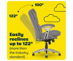 Claremont Gray Bonded Leather Office Chair 8 Claremont Gray Bonded Leather Office Chair -Home Furniture Store 810590392 8