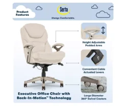 Serta Claremont Bonded Leather Office Chair -Home Furniture Store 810590394 7 1