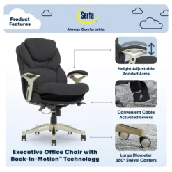 Claremont Dark Gray Fabric Office Chair 12 Claremont Dark Gray Fabric Office Chair -Home Furniture Store 810590396 71