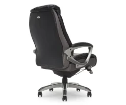 Lautner Gray Executive Bonded Leather Office Chair -Home Furniture Store 810590397 5 1