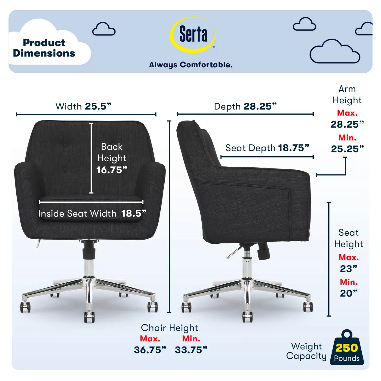 Serta Ashland Fabric Office Chair Serta Ashland Fabric Office Chair -Home Furniture Store 810590407 61