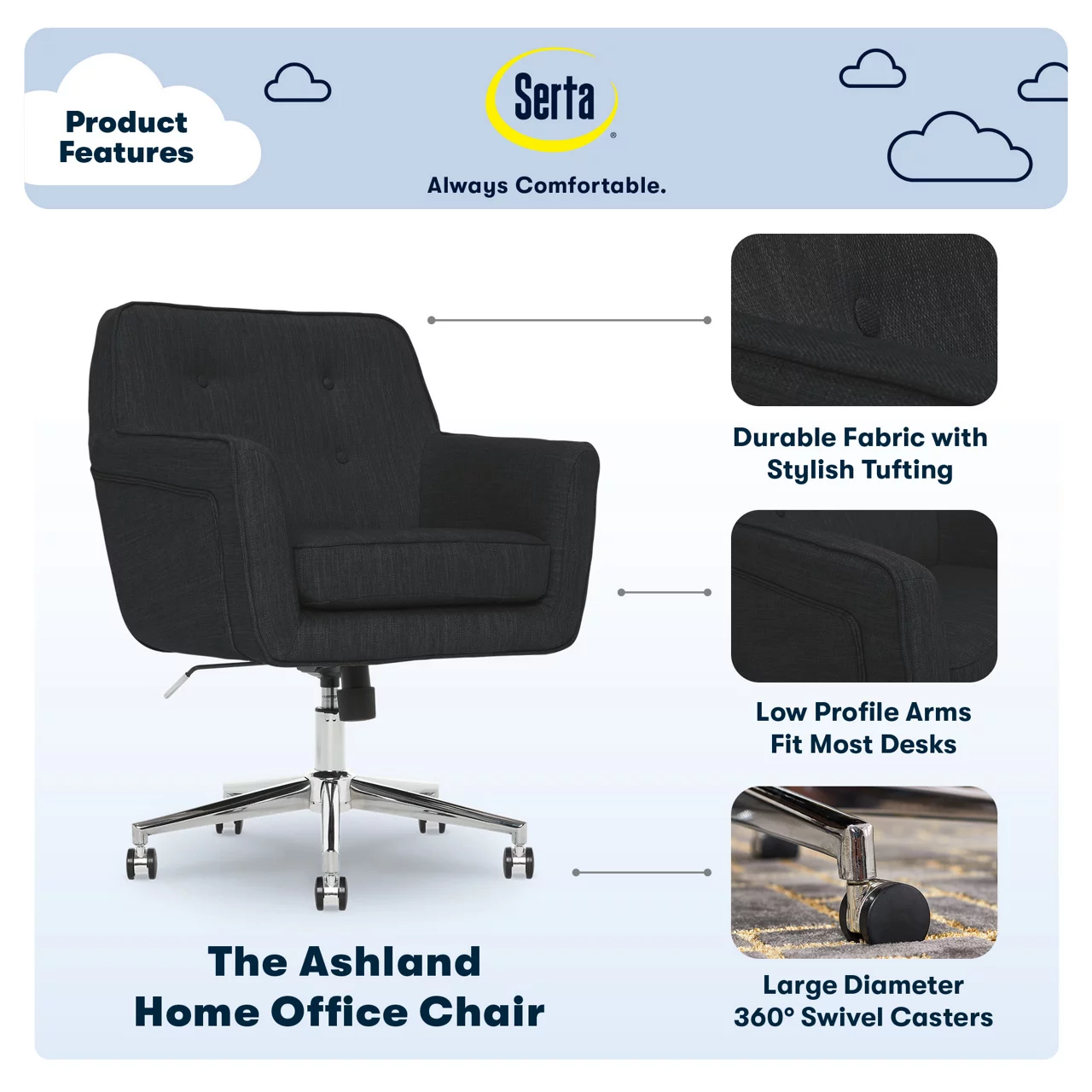 Serta Ashland Fabric Office Chair Serta Ashland Fabric Office Chair -Home Furniture Store 810590407 71
