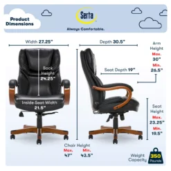 Serta Conway Big & Tall Bonded Leather Office Chair -Home Furniture Store 810590408 71 1