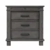Topeka Warm Gray 3-Drawer Nightstand With USB Charging