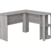 Industrial Gray L-Shaped Corner Desk With Open Storage 2 Industrial Gray L-Shaped Corner Desk With Open Storage -Home Furniture Store 810597219