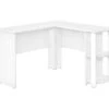 White L-Shaped Corner Desk With Open Storage -Home Furniture Store 810597220