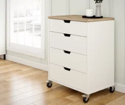 Evolution Vantage White & Weathered Oak 4-Drawer Storage Cart 4 Evolution Vantage White & Weathered Oak 4-Drawer Storage Cart -Home Furniture Store 810597741 5