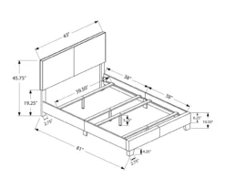 Monarch Faux Leather Twin Bed -Home Furniture Store 810598494 A7