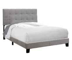 Monarch Linen Tufted Low Profile Bed -Home Furniture Store 810598497 A0