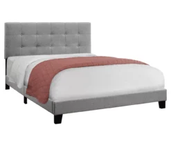 Monarch Linen Tufted Low Profile Bed -Home Furniture Store 810598498 A0