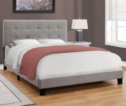 Monarch Linen Tufted Low Profile Bed -Home Furniture Store 810598498 B0