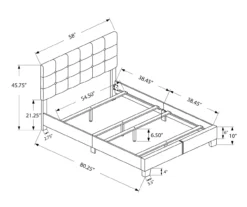 Monarch Linen Tufted Low Profile Bed -Home Furniture Store 810598502 A7